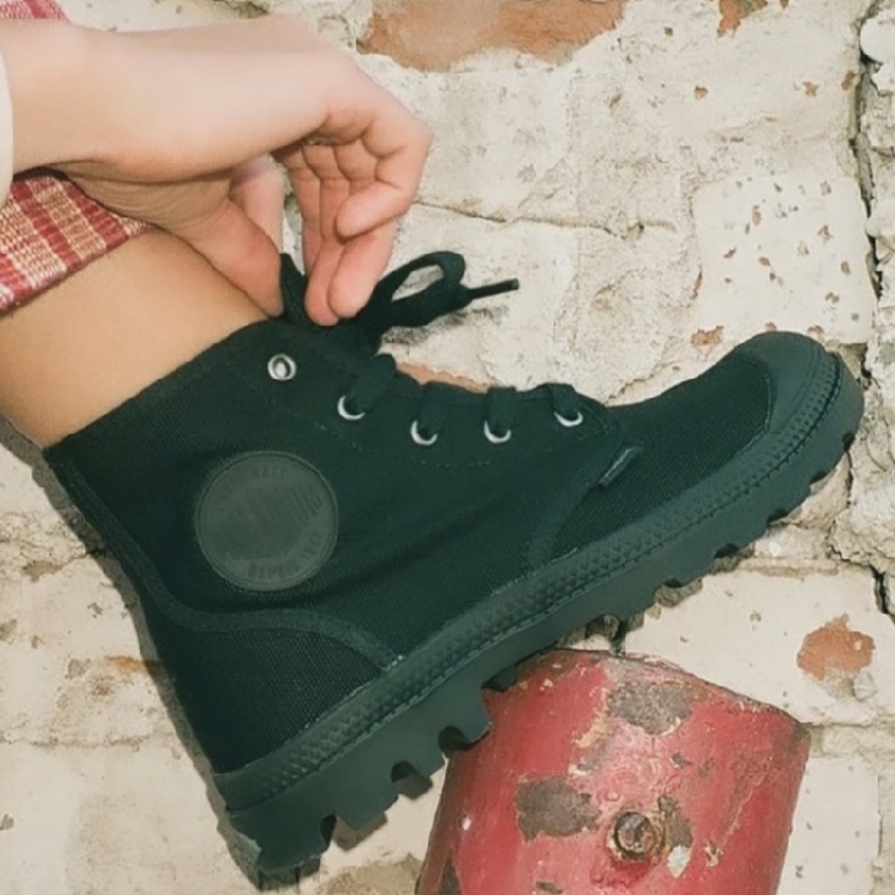Palladium Pampa Black Canvas Hi Top Boots